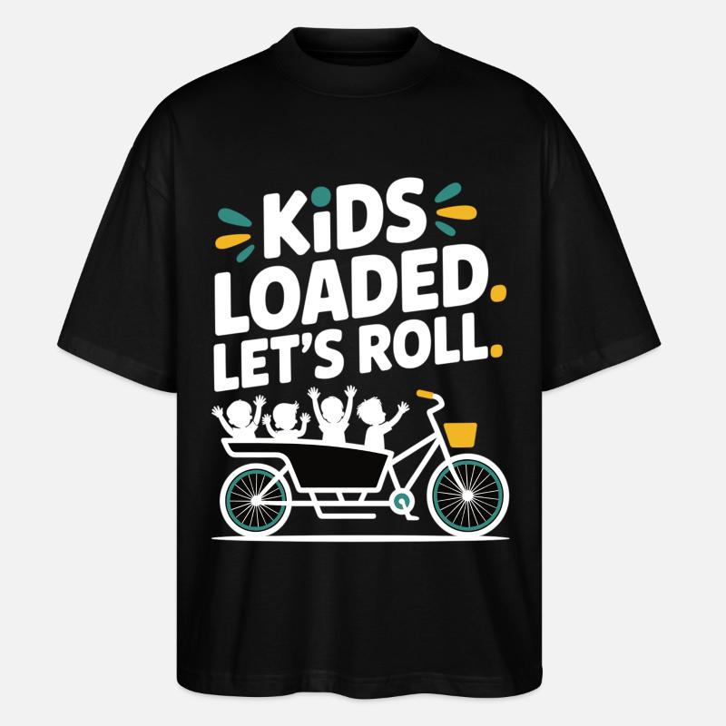 Kids Loaded Lets Roll Lastenrad - Stanley/Stella Oversized Unisex Bio T-Shirt Blaster 2.0 - Schwarz