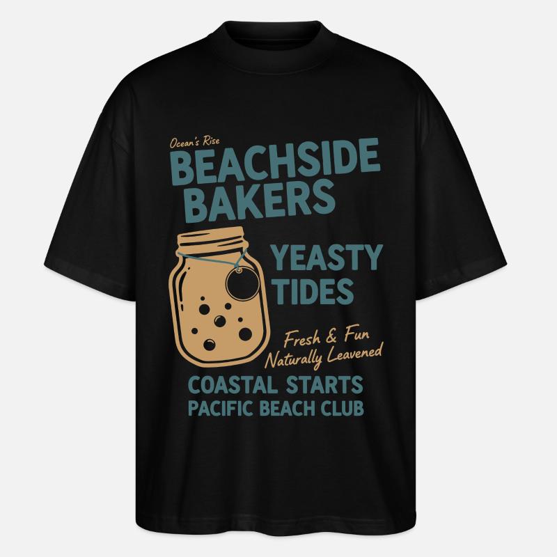 Sauerteigbrot Backen Strandbäcker Hefig - Stanley/Stella Oversized Unisex Bio T-Shirt Blaster 2.0 - Schwarz
