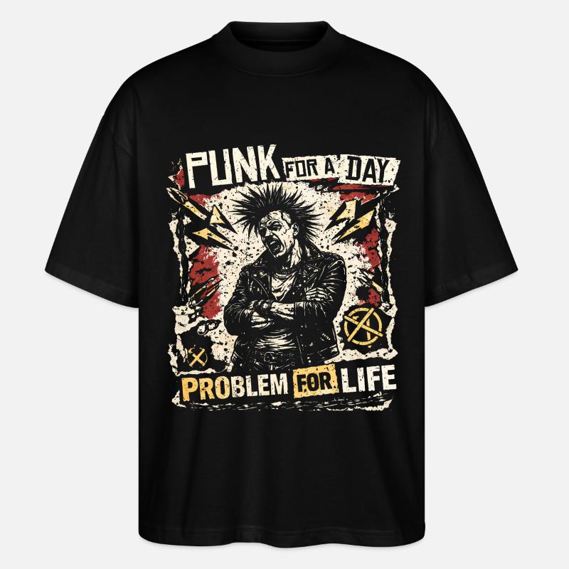 Punk For A Day - Stanley/Stella Oversized Unisex Bio T-Shirt Blaster 2.0 - Schwarz