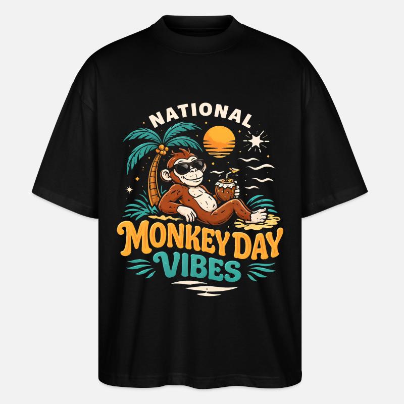 Jour du singe Jour du singe - T-shirt bio Blaster 2.0 coupe oversize Stanley/Stella Unisexe - noir