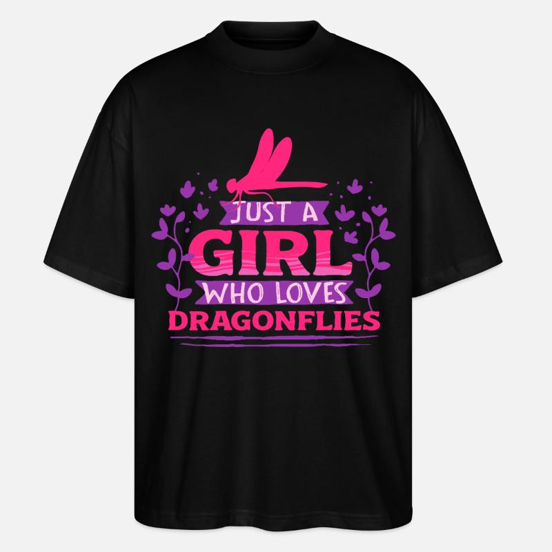 Libelle Libellen - Stanley/Stella Oversized Unisex Bio T-Shirt Blaster 2.0 - Schwarz