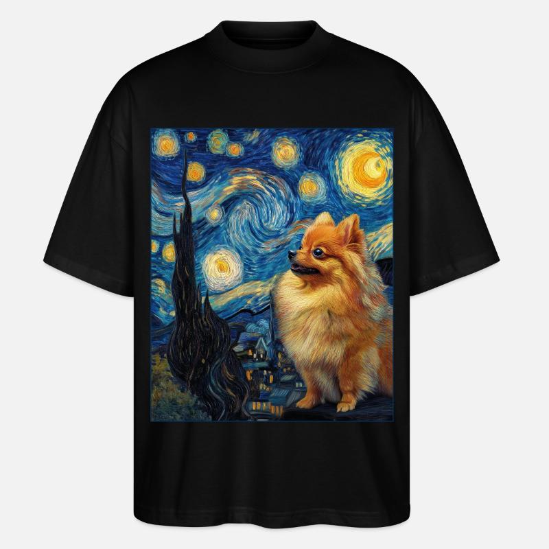 Zwergspitz Spitz Pomeranian - Stanley/Stella Oversized Unisex Organic T-shirt Blaster 2.0 - black