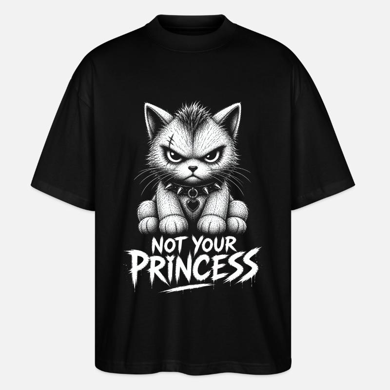 Pas ta princesse – Chat anti-princesse - T-shirt bio Blaster 2.0 coupe oversize Stanley/Stella Unisexe - noir