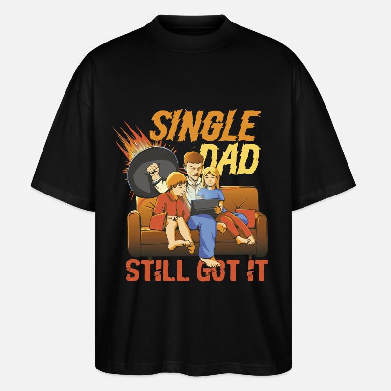 Single Dad Single Dad - Stanley/Stella Oversized Unisex Organic T-shirt Blaster 2.0 - black
