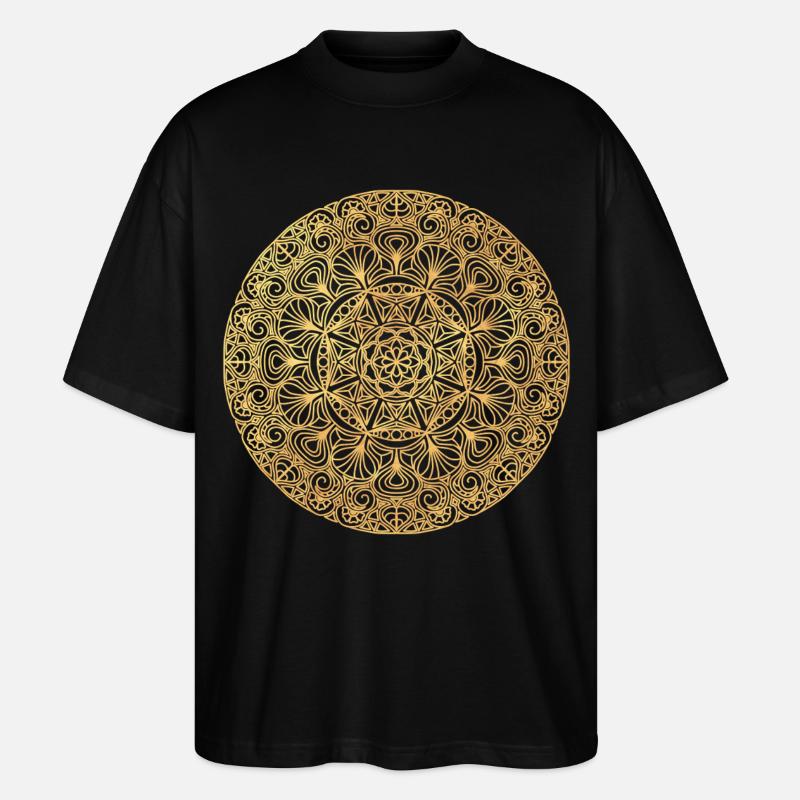 Jugendstil  Mandala - gold - Stanley/Stella Oversized Unisex Bio T-Shirt Blaster 2.0 - Schwarz