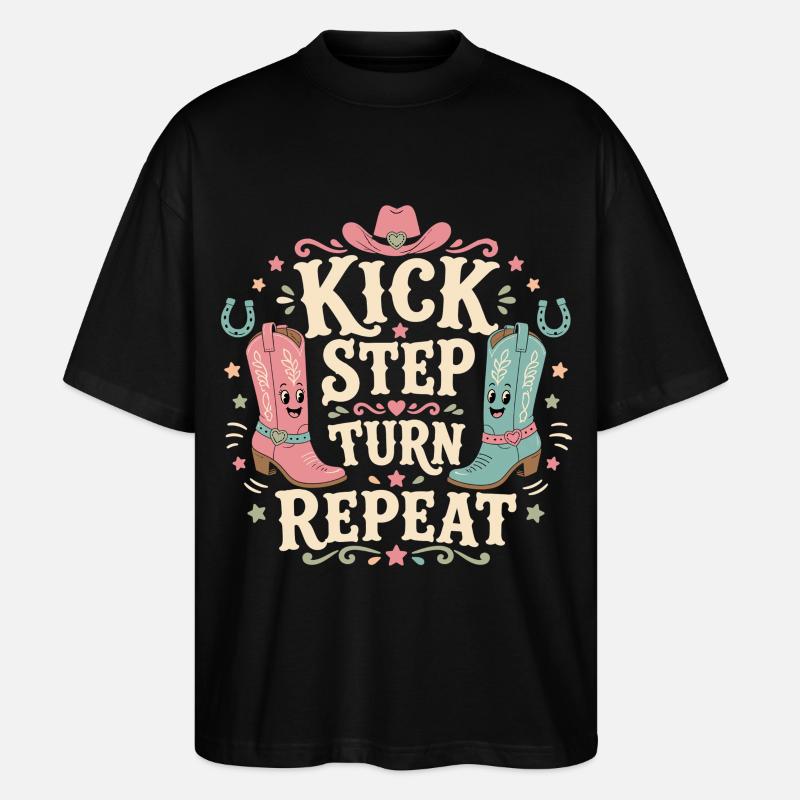 Kick Step Turn Repeat - Stanley/Stella Oversized Unisex Bio T-Shirt Blaster 2.0 - Schwarz