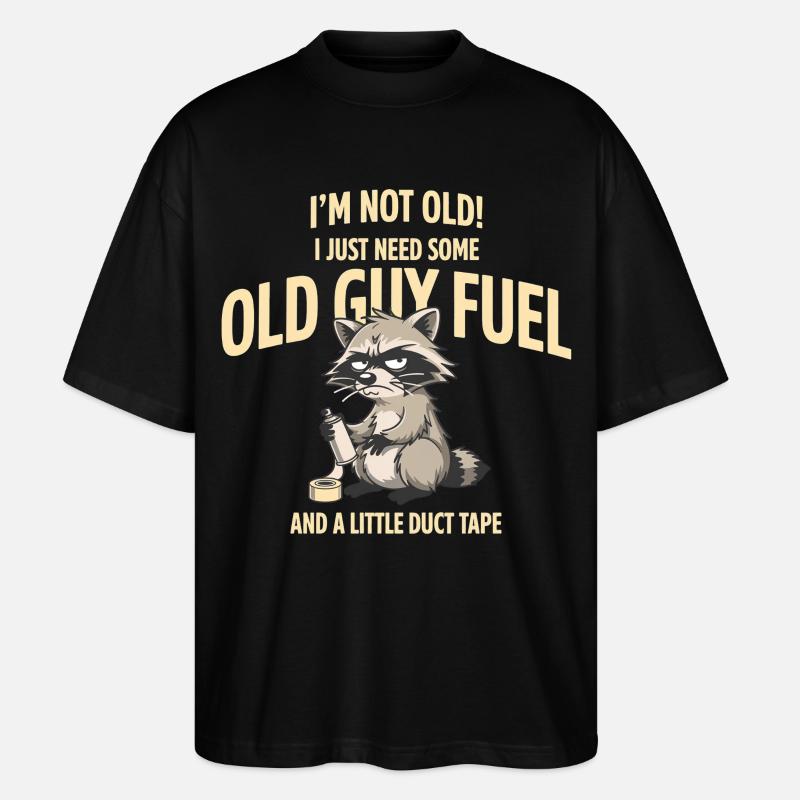 Grumpy Raccoon Old Guy Fuel Tee - T-shirt bio Blaster 2.0 coupe oversize Stanley/Stella Unisexe - noir