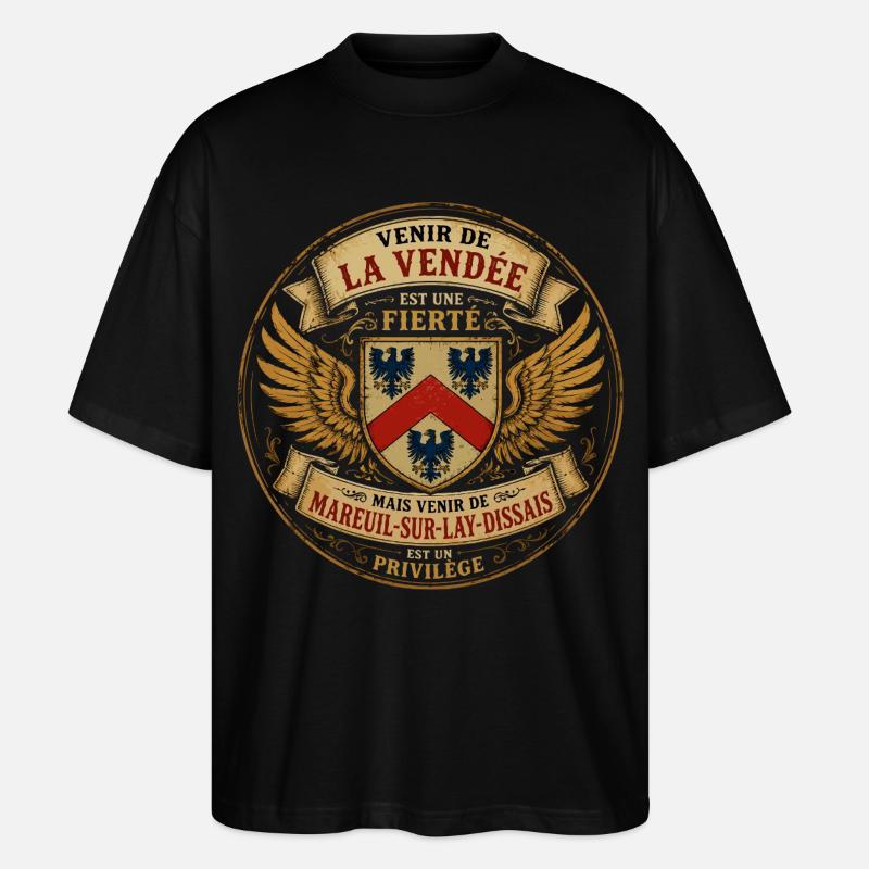 Fierté Vendée - Mareuil-sur-Lay-Dissais Privilège  - T-shirt bio Blaster 2.0 coupe oversize Stanley/Stella Unisexe - noir
