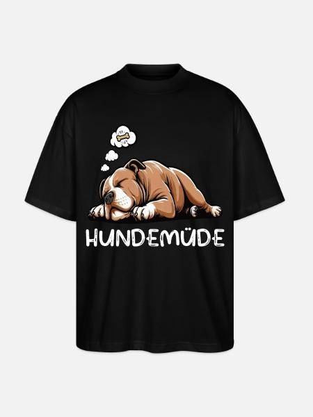 Hundemüde American Bully Bully Pit Bullybesitzer - Stanley/Stella Oversized Unisex Bio T-Shirt Blaster 2.0 - Schwarz