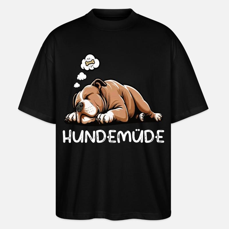 Hundemüde American Bully Bully Pit Bullybesitzer - Stanley/Stella Oversized Unisex Bio T-Shirt Blaster 2.0 - Schwarz
