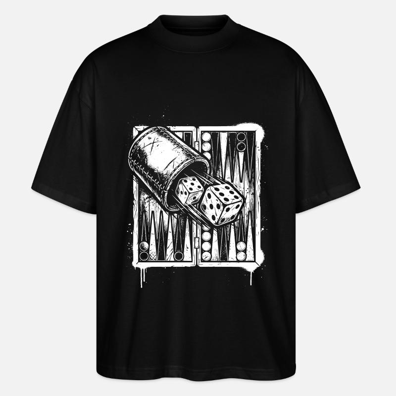 Backgammon | Brettspiel | Geschenk - Stanley/Stella Oversized Unisex Bio T-Shirt Blaster 2.0 - Schwarz