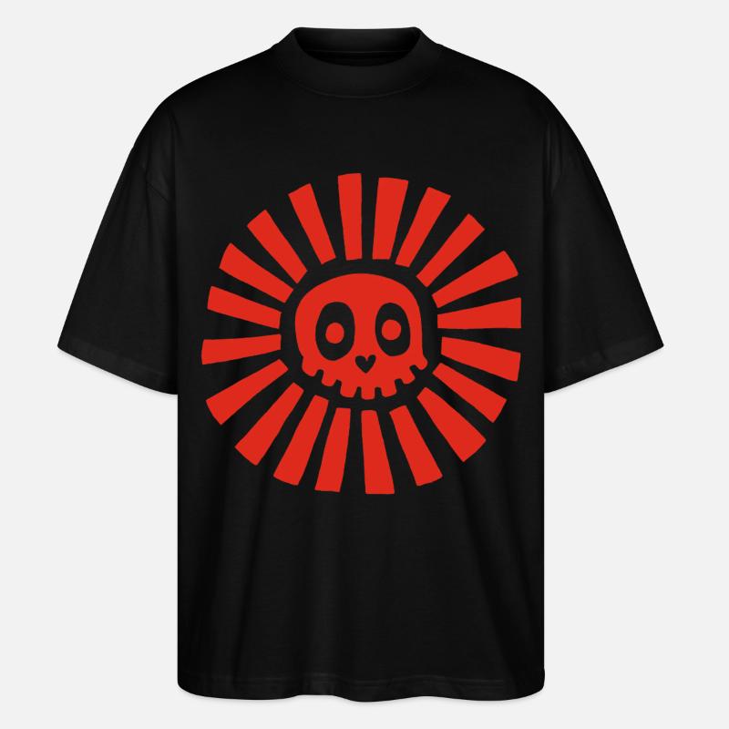 Red Sunny Skull - Stanley/Stella Oversized Unisex Organic T-shirt Blaster 2.0 - black