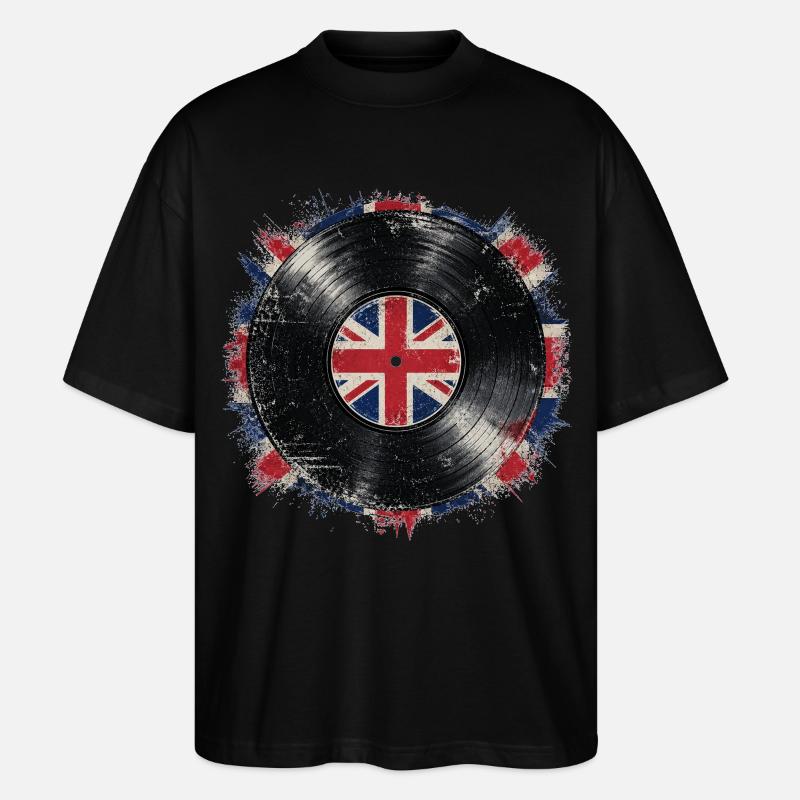 Drapeau britannique en vinyle - T-shirt bio Blaster 2.0 coupe oversize Stanley/Stella Unisexe - noir