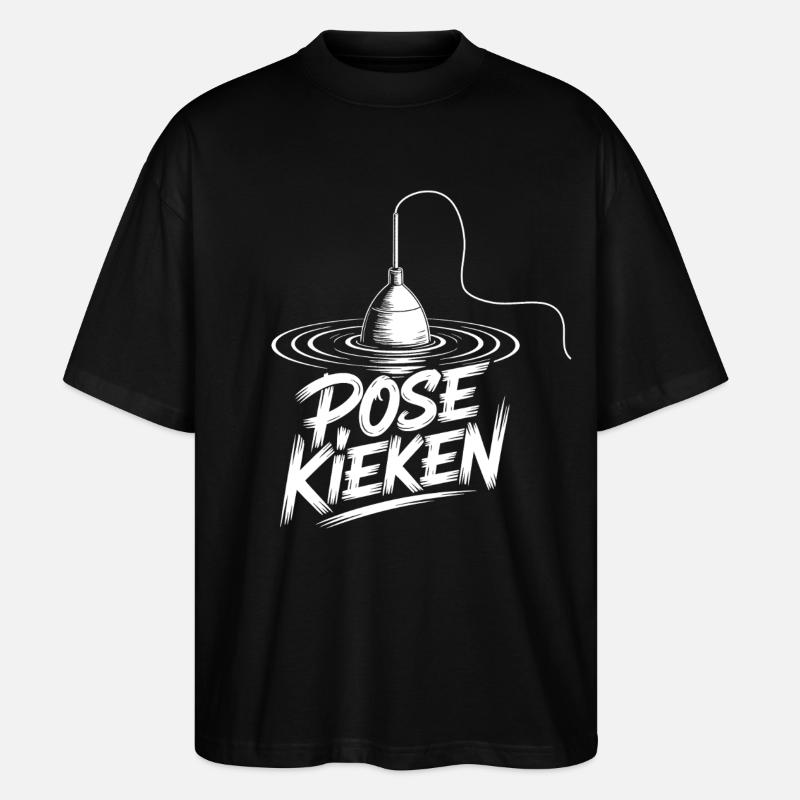 Angler Pose Design - Stanley/Stella Oversized Unisex Bio T-Shirt Blaster 2.0 - Schwarz