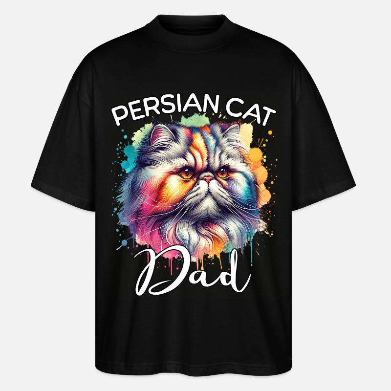 Papa chat perse - T-shirt bio Blaster 2.0 coupe oversize Stanley/Stella Unisexe - noir