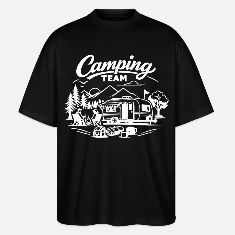 Camping Team - Stanley/Stella Oversized Unisex Bio T-Shirt Blaster 2.0 - Schwarz