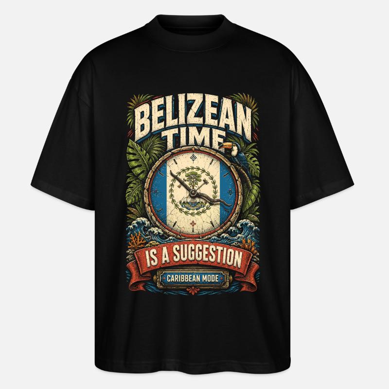 Belize Belizean Root - Stanley/Stella Oversized Unisex Organic T-shirt Blaster 2.0 - black