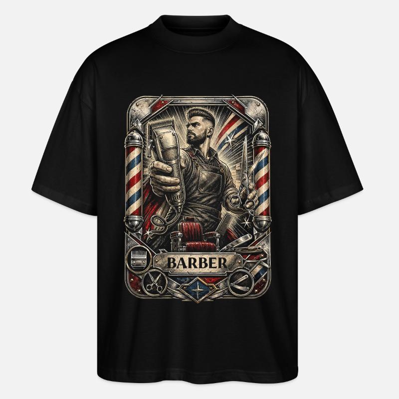 Barber Barbier - Stanley/Stella Oversized Unisex Bio T-Shirt Blaster 2.0 - Schwarz