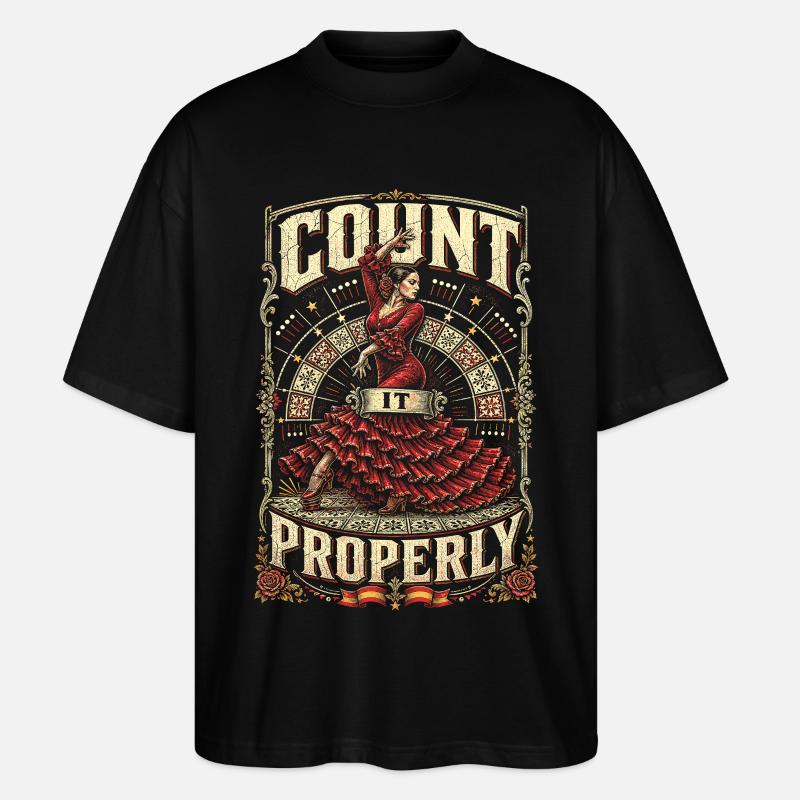 Flamenco Count It Properly - Stanley/Stella Oversized Unisex Organic T-shirt Blaster 2.0 - black
