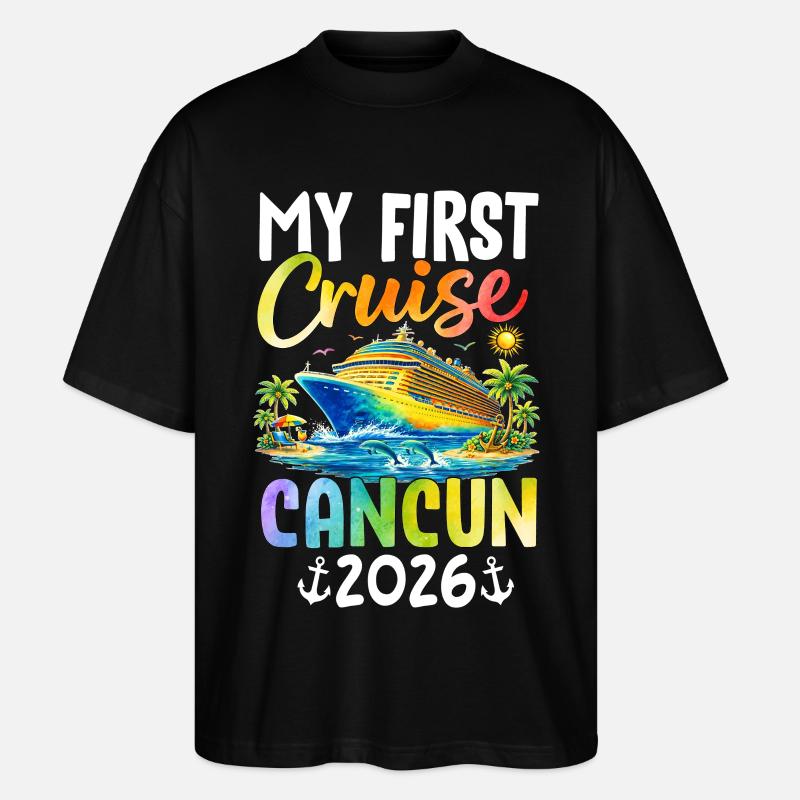 Ma première croisière Cancún 2026 - T-shirt bio Blaster 2.0 coupe oversize Stanley/Stella Unisexe - noir