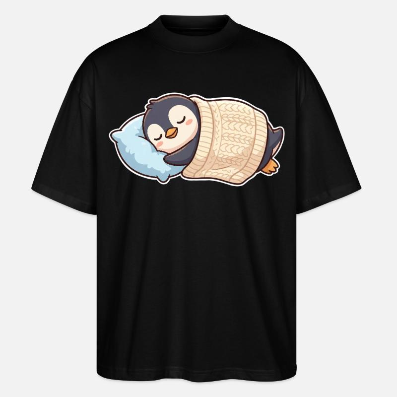 Pinguin Schlafen - Stanley/Stella Oversized Unisex Bio T-Shirt Blaster 2.0 - Schwarz