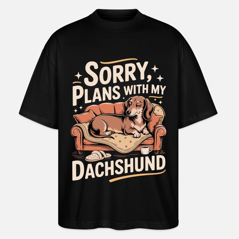 Dackel statt Pläne - Stanley/Stella Oversized Unisex Bio T-Shirt Blaster 2.0 - Schwarz
