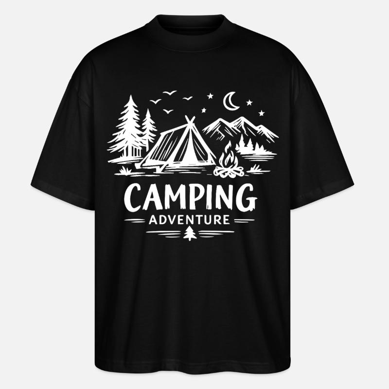 Camping Adventure - Stanley/Stella Oversized Unisex Bio T-Shirt Blaster 2.0 - Schwarz