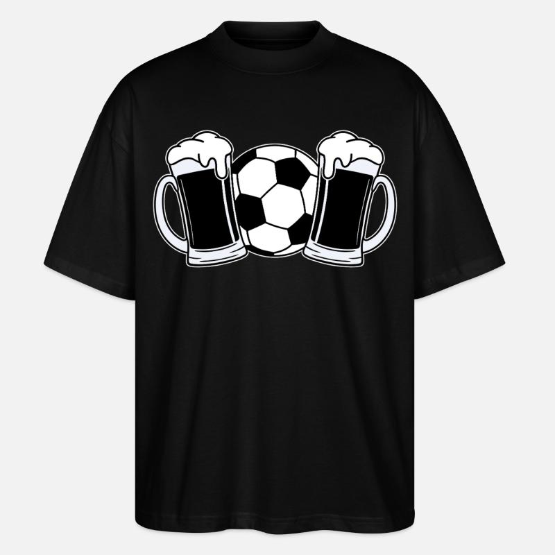 Fußball Bier - Stanley/Stella Oversized Unisex Bio T-Shirt Blaster 2.0 - Schwarz