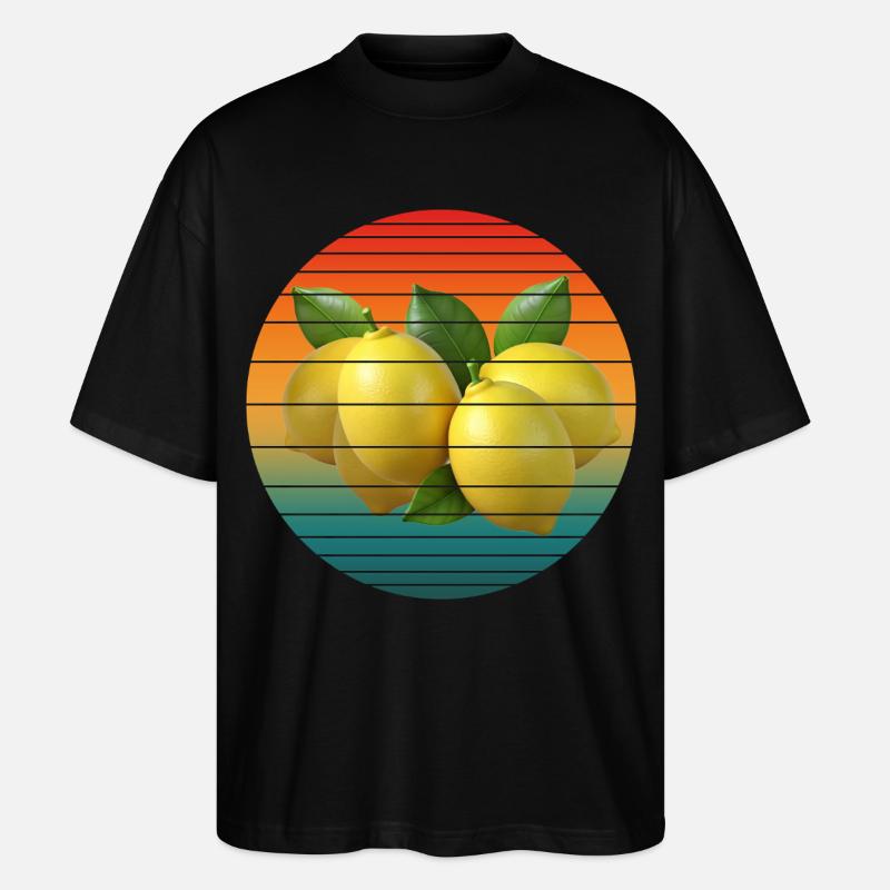 Zitronenfrucht - Stanley/Stella Oversized Unisex Bio T-Shirt Blaster 2.0 - Schwarz