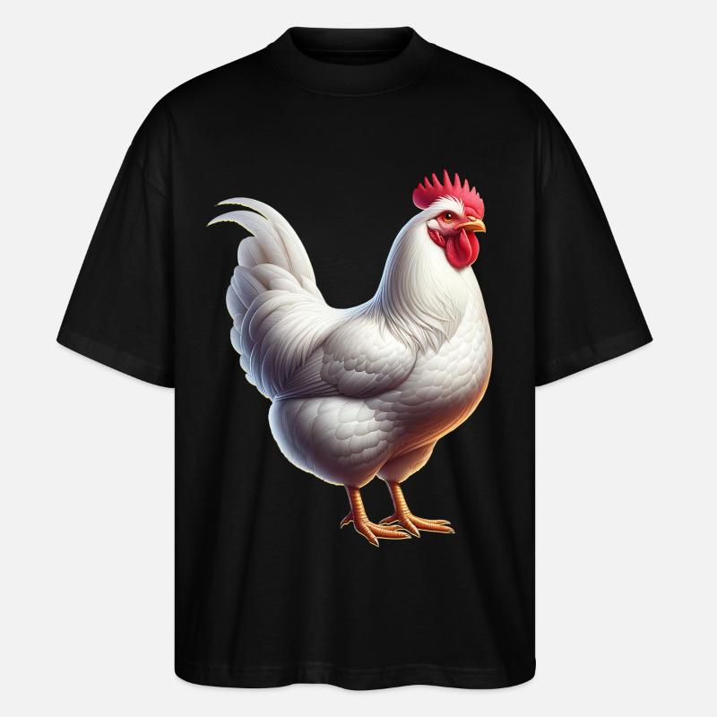 Poulets Leghorn - T-shirt bio Blaster 2.0 coupe oversize Stanley/Stella Unisexe - noir