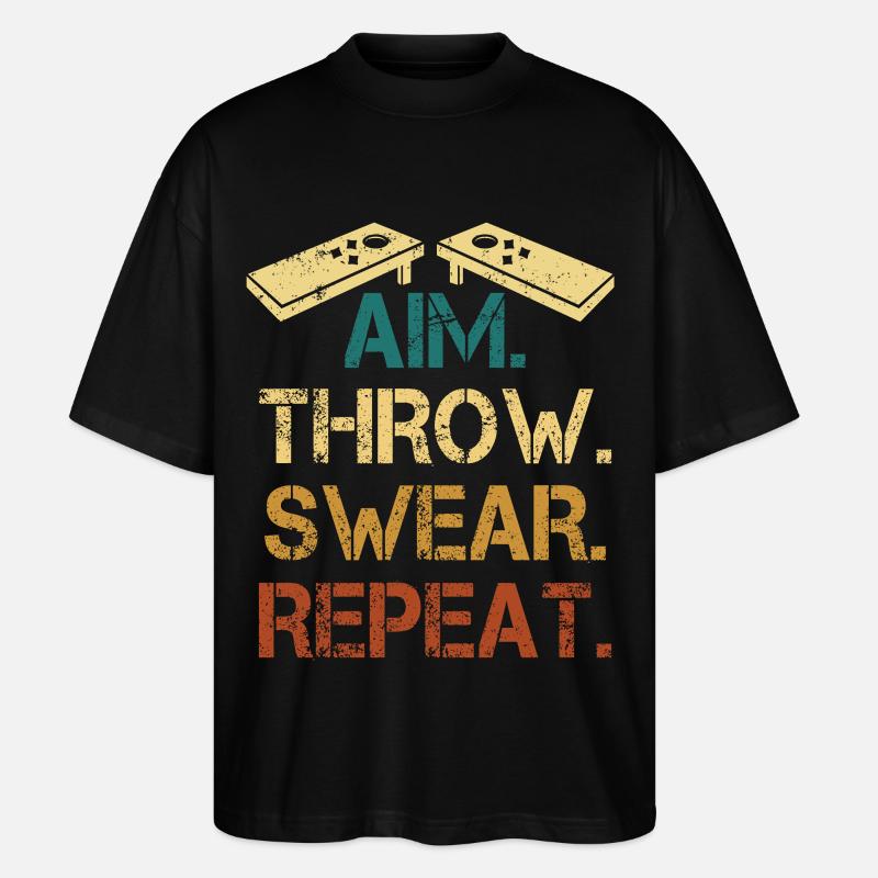 Aim Throw Wear Repeat Tee - Stanley/Stella Oversized Unisex Organic T-shirt Blaster 2.0 - black