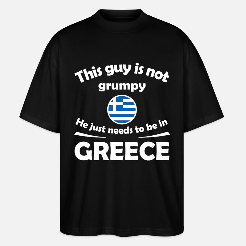 Not Grumpy Greek Vibe Tee - Stanley/Stella Oversized Unisex Bio T-Shirt Blaster 2.0 - Schwarz