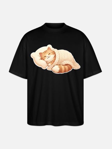 Le chat dort - T-shirt bio Blaster 2.0 coupe oversize Stanley/Stella Unisexe - noir