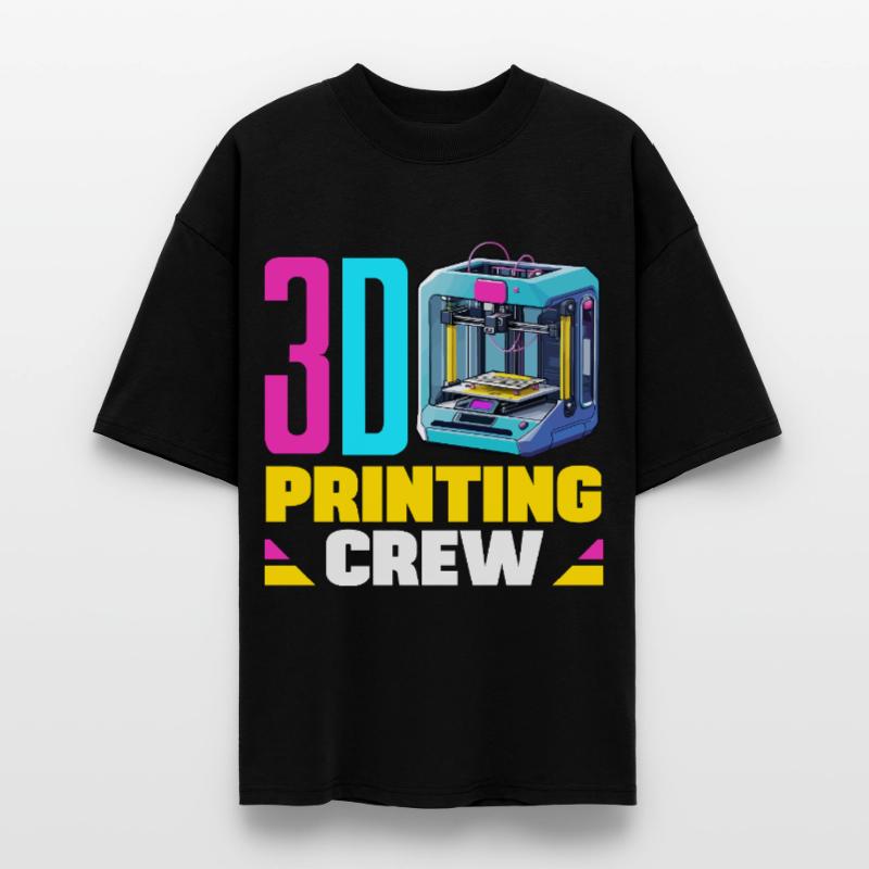 Équipe de robotique spatiale d’impression 3D Crew Maker Drôle T-shirt bio Blaster 2.0 coupe oversize Stanley/Stella Unisexe