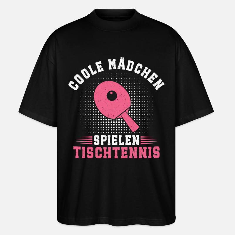 Coole Mädchen spielen Tischtennis  - Stanley/Stella Oversized Unisex Bio T-Shirt Blaster 2.0 - Schwarz