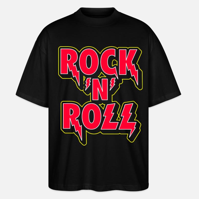 Rock 'N' Roll 3D Logo - Stanley/Stella Oversized Unisex Organic T-shirt Blaster 2.0 - black