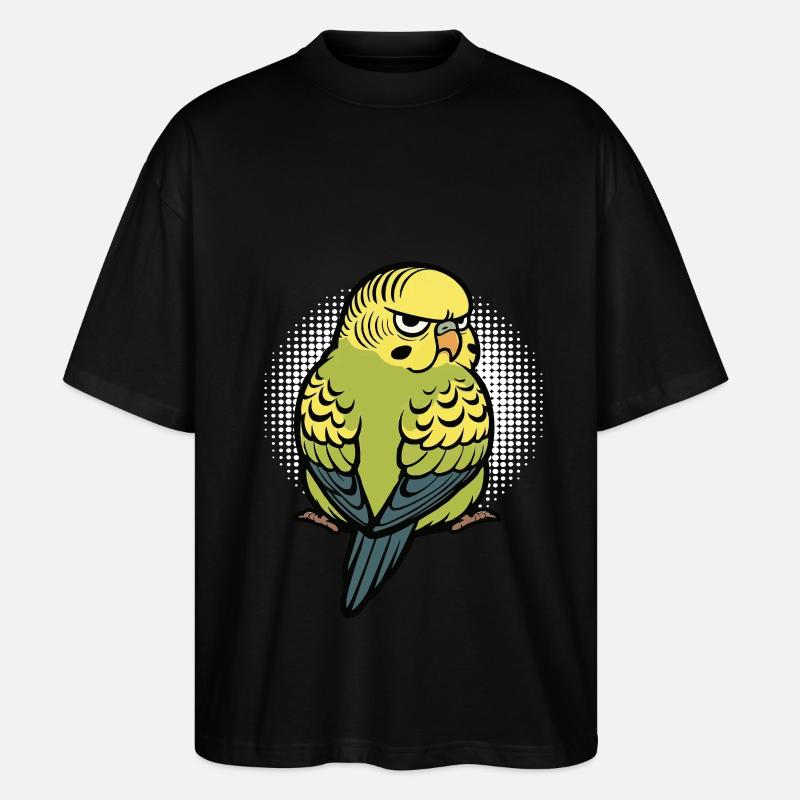 Budgerigars Budgie Owners Budgies - Stanley/Stella Oversized Unisex Organic T-shirt Blaster 2.0 - black