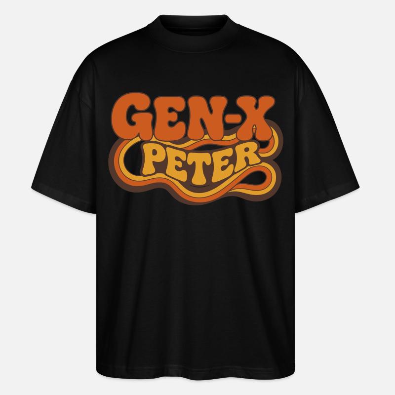 GenX Peter Retro Typography - Stanley/Stella Oversized Unisex Bio T-Shirt Blaster 2.0 - Schwarz