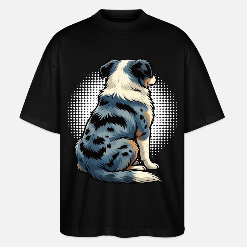Berger australien Aussie Aussie Propriétaires Aussies - T-shirt bio Blaster 2.0 coupe oversize Stanley/Stella Unisexe - noir