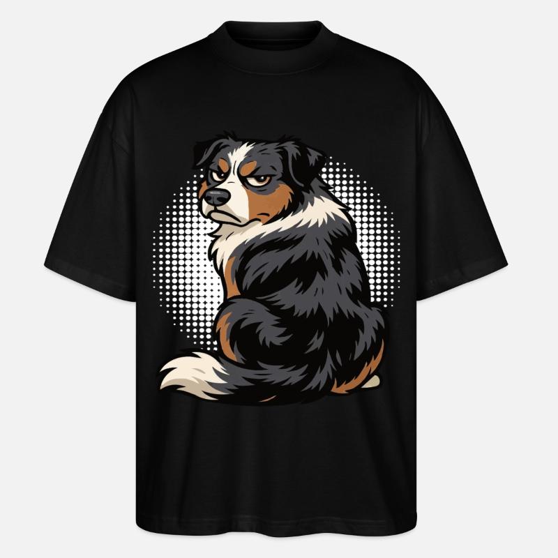 Berger australien Aussie Aussie Propriétaires Aussies - T-shirt bio Blaster 2.0 coupe oversize Stanley/Stella Unisexe - noir