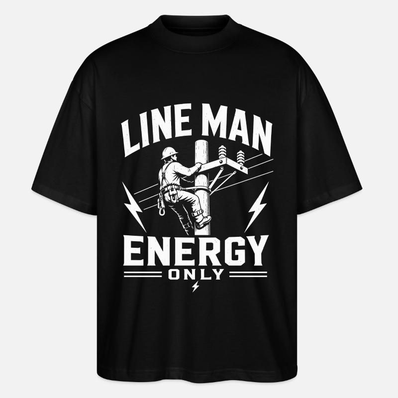 Engineering Engineer Electrician Lineman Design - Stanley/Stella Oversized Unisex Organic T-shirt Blaster 2.0 - black
