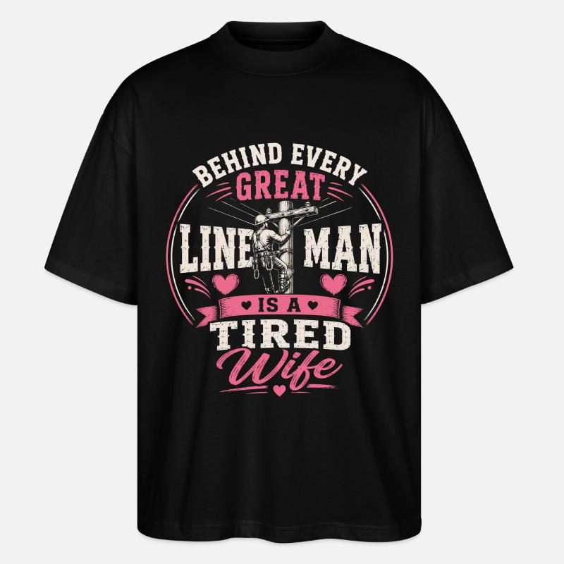 Lineman Love Cable Electricity Technology - Stanley/Stella Oversized Unisex Organic T-shirt Blaster 2.0 - black