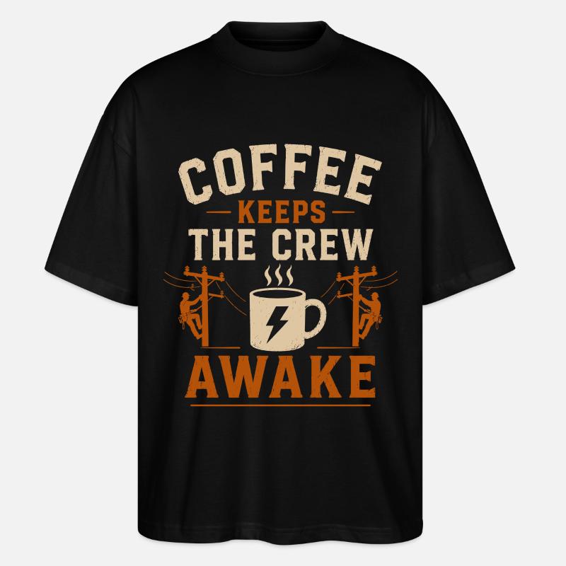 Technologie d’électricien Coffee Energy - T-shirt bio Blaster 2.0 coupe oversize Stanley/Stella Unisexe - noir