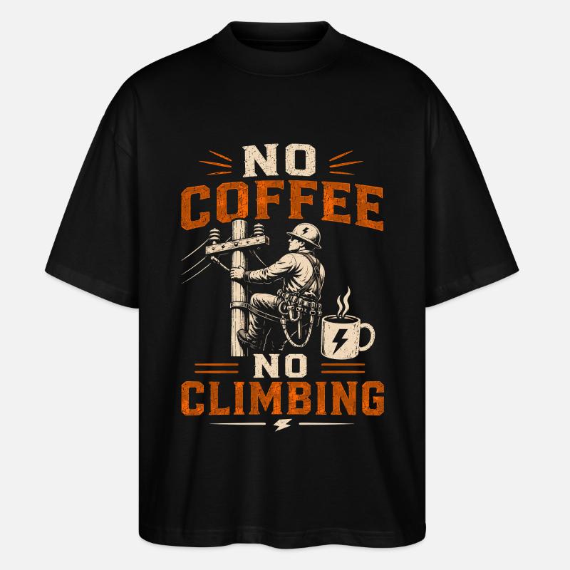 Lineman Kaffee Stromleitung Elektriker - Stanley/Stella Oversized Unisex Bio T-Shirt Blaster 2.0 - Schwarz