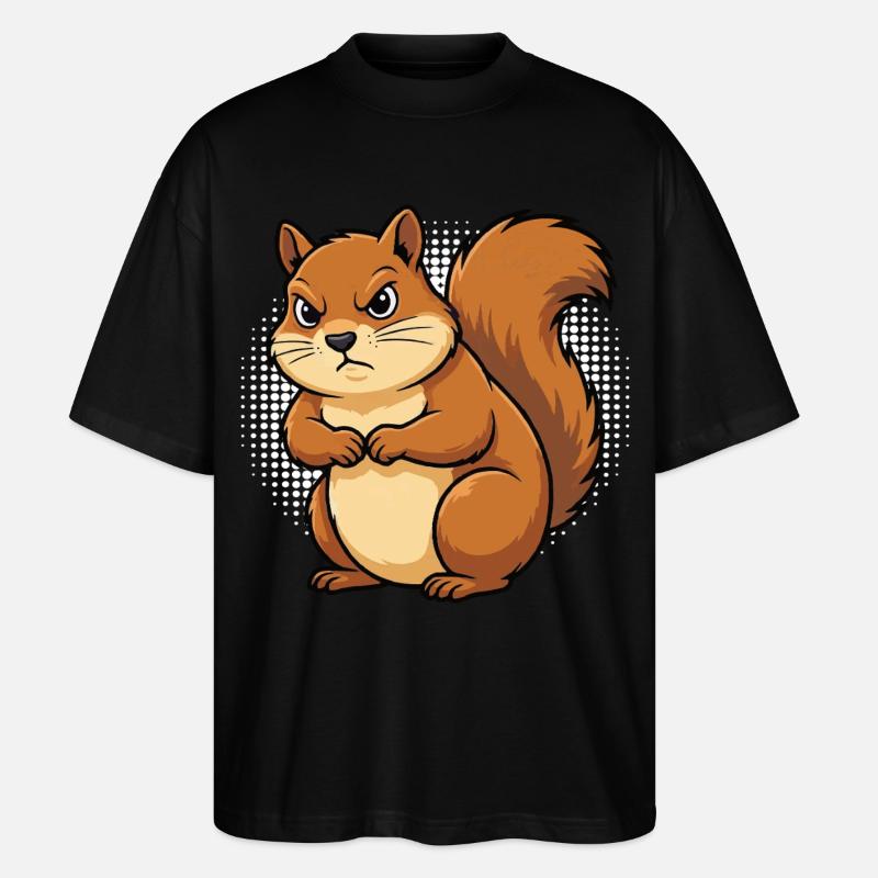 Squirrel Squirrel Squirrel Lover Rodent - Stanley/Stella Oversized Unisex Organic T-shirt Blaster 2.0 - black