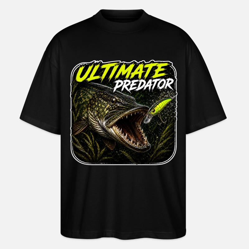 Ultimatives Predator-Hechtfang-Design - Stanley/Stella Oversized Unisex Bio T-Shirt Blaster 2.0 - Schwarz