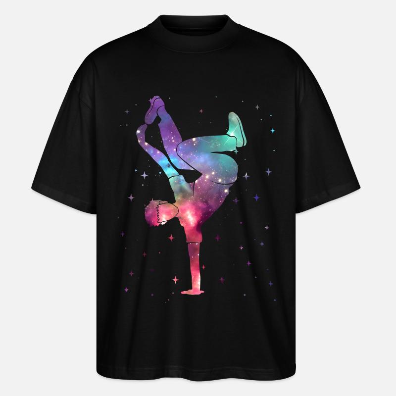 Breakdancing Breakdancer Weltraum Breakdance - Stanley/Stella Oversized Unisex Bio T-Shirt Blaster 2.0 - Schwarz