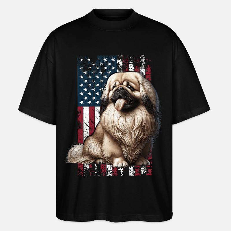Pékinois américains - T-shirt bio Blaster 2.0 coupe oversize Stanley/Stella Unisexe - noir