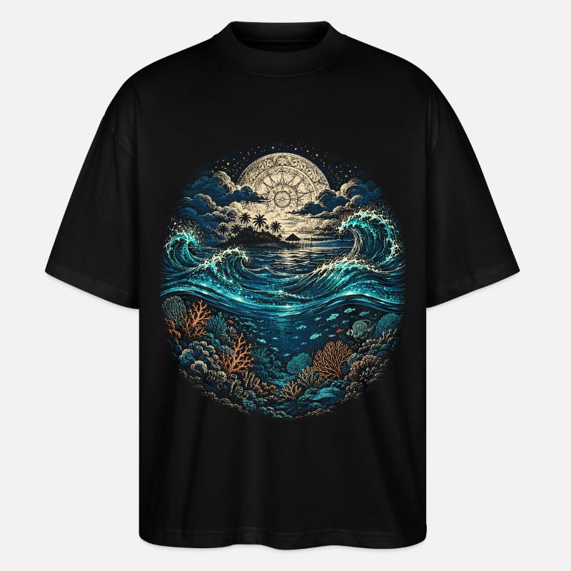 Belize Belizische Wurzel - Stanley/Stella Oversized Unisex Bio T-Shirt Blaster 2.0 - Schwarz