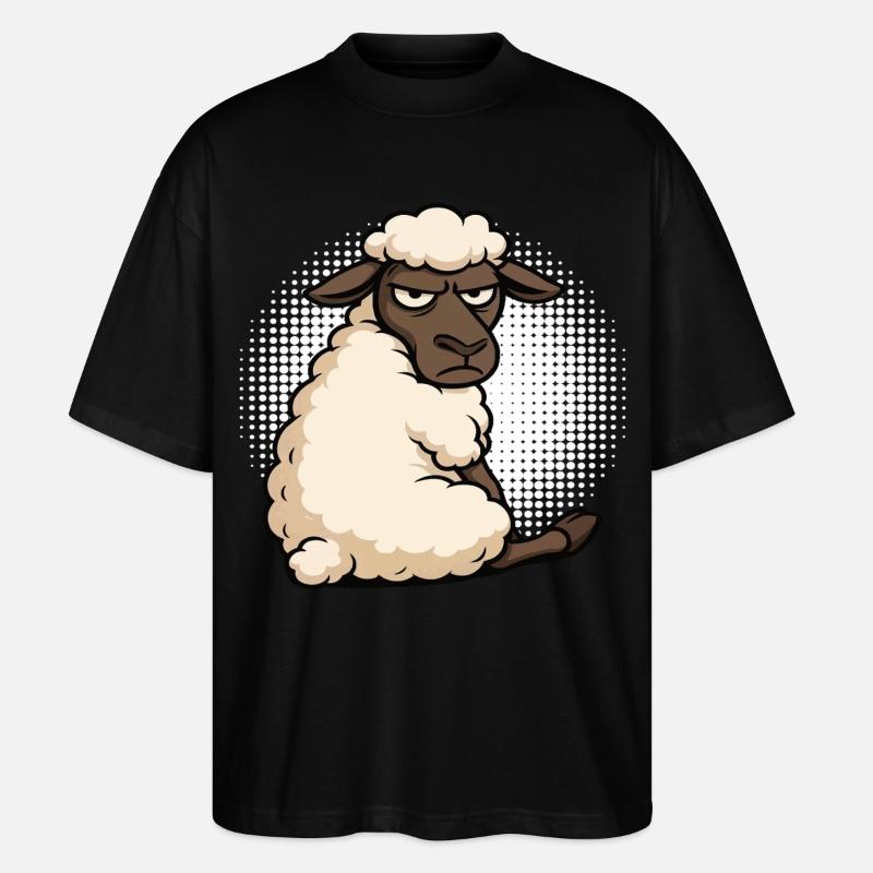 Schaf Schafe Schäfer Schafhalter Schafbock - Stanley/Stella Oversized Unisex Bio T-Shirt Blaster 2.0 - Schwarz